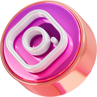 Instagram logo 3d social media icon cutout